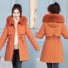 Pie Overcome Women's Medium and Long Korean Version Loose Down Cotton-padded Jacket Winter New Cotton-padded Jacket