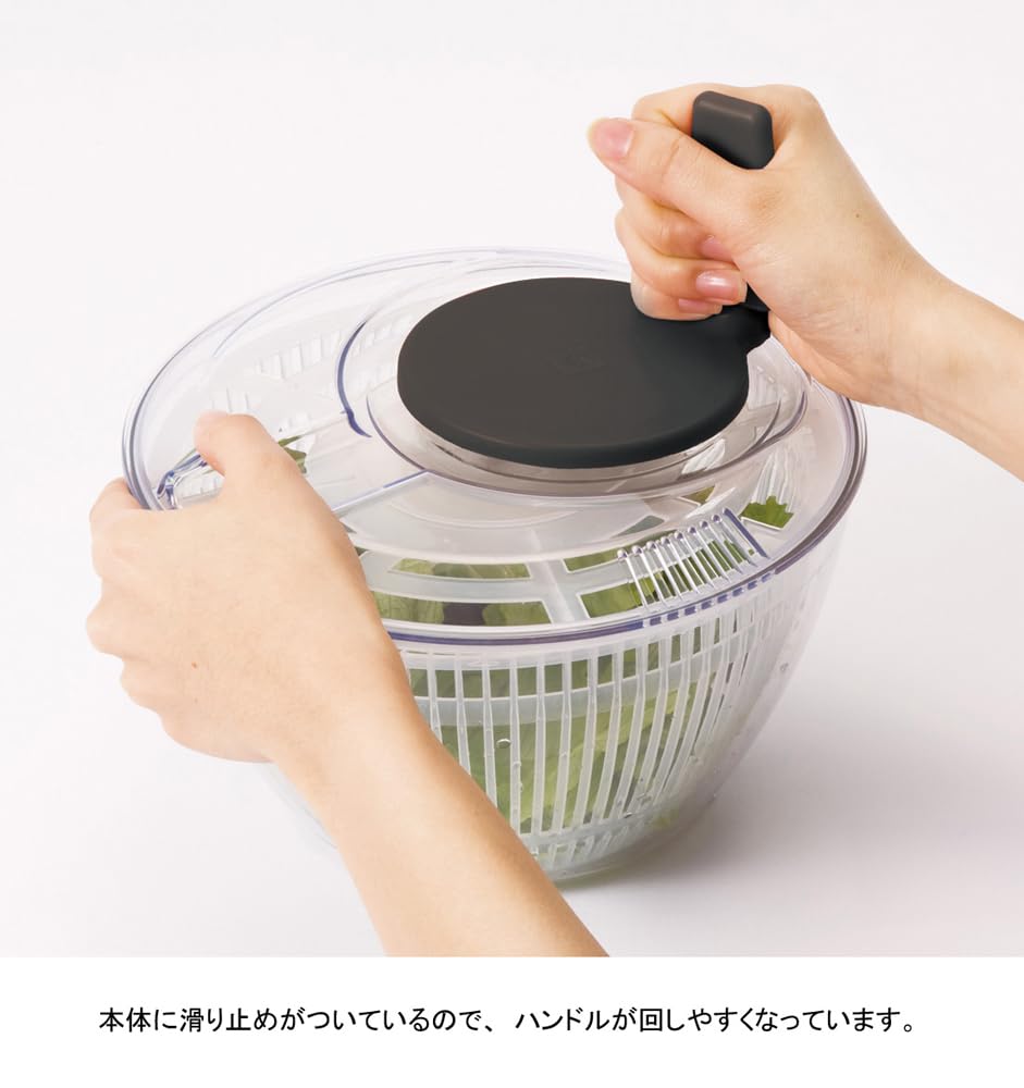 World Create Salad Spinner Small Easy To Wash Vegetable Drainer Mini Made In Japan Black ViV Diameter 21 X H 14cm S Size Noodle Salad