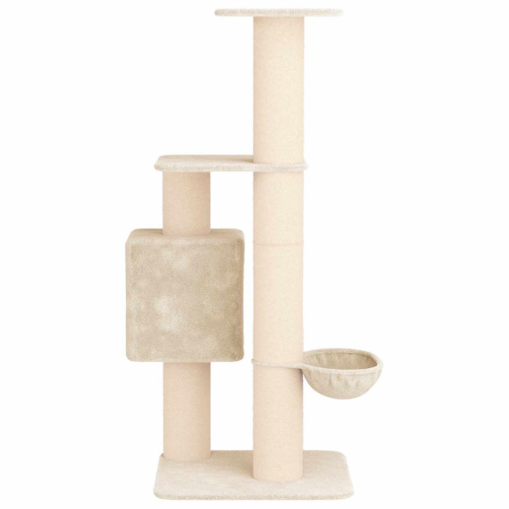 Cat Tree with Sisal Scratching Posts Cream 137 cm