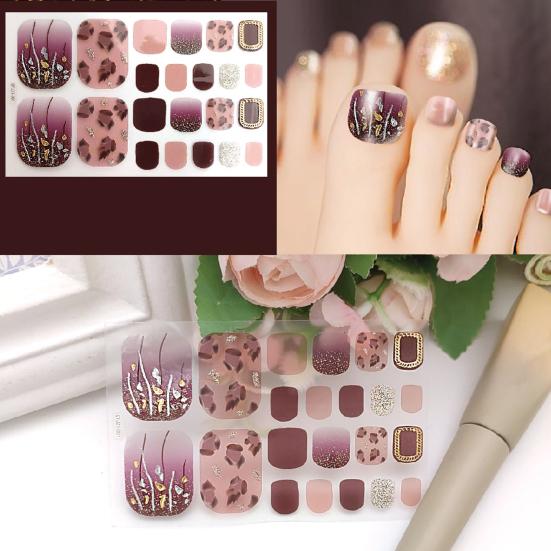 1 Set Self-adhersive Paper Wearable Longwear Adhesive Toenail Decor Wraps Toenail Polish Stickers