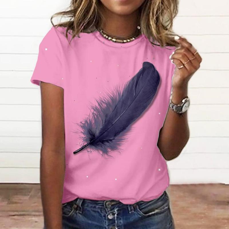 Летняя модная женская футболка с 3d цветочным принтом, топы больших размеров, женская одежда, повседневный женский топ, женская футболка с коротким рукавом