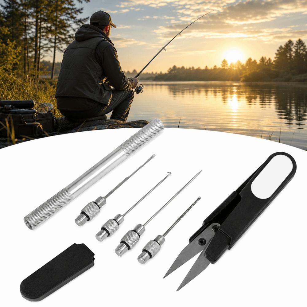 Secure Grip Fishing Bait Needle Lightweight Bait Drill Stringer Bait Needle Kit  Carp Fishing