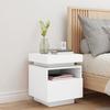 Bedside Cabinet with White LED Lights 40x39x48.5 Cm