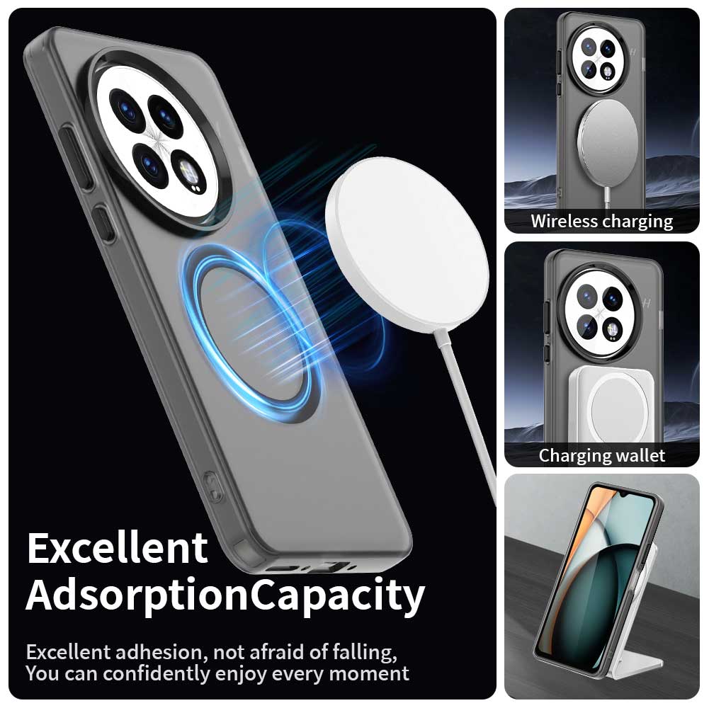 Slim Matte Clear Magnetic Wireless Charging Armor For Magsafe Case For Oneplus 13 Military Shockproof Candy Color Frosted Cover