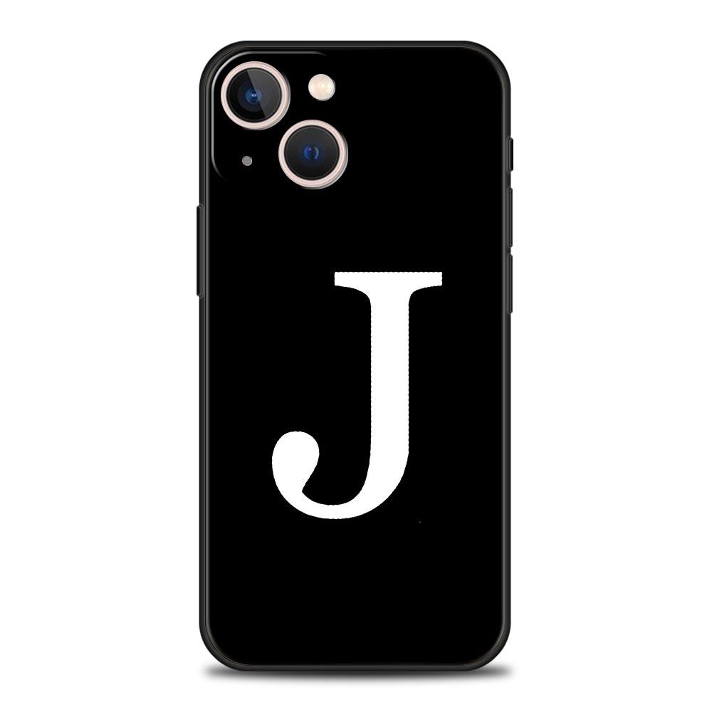 Роскошный Чехол Для Телефона Apple iPhone 11 15 14 Pro MAX 12 13 7 8 Plus X XR XS MAX SE Черный Чехол Funda Инициал Буква A Z Модный
