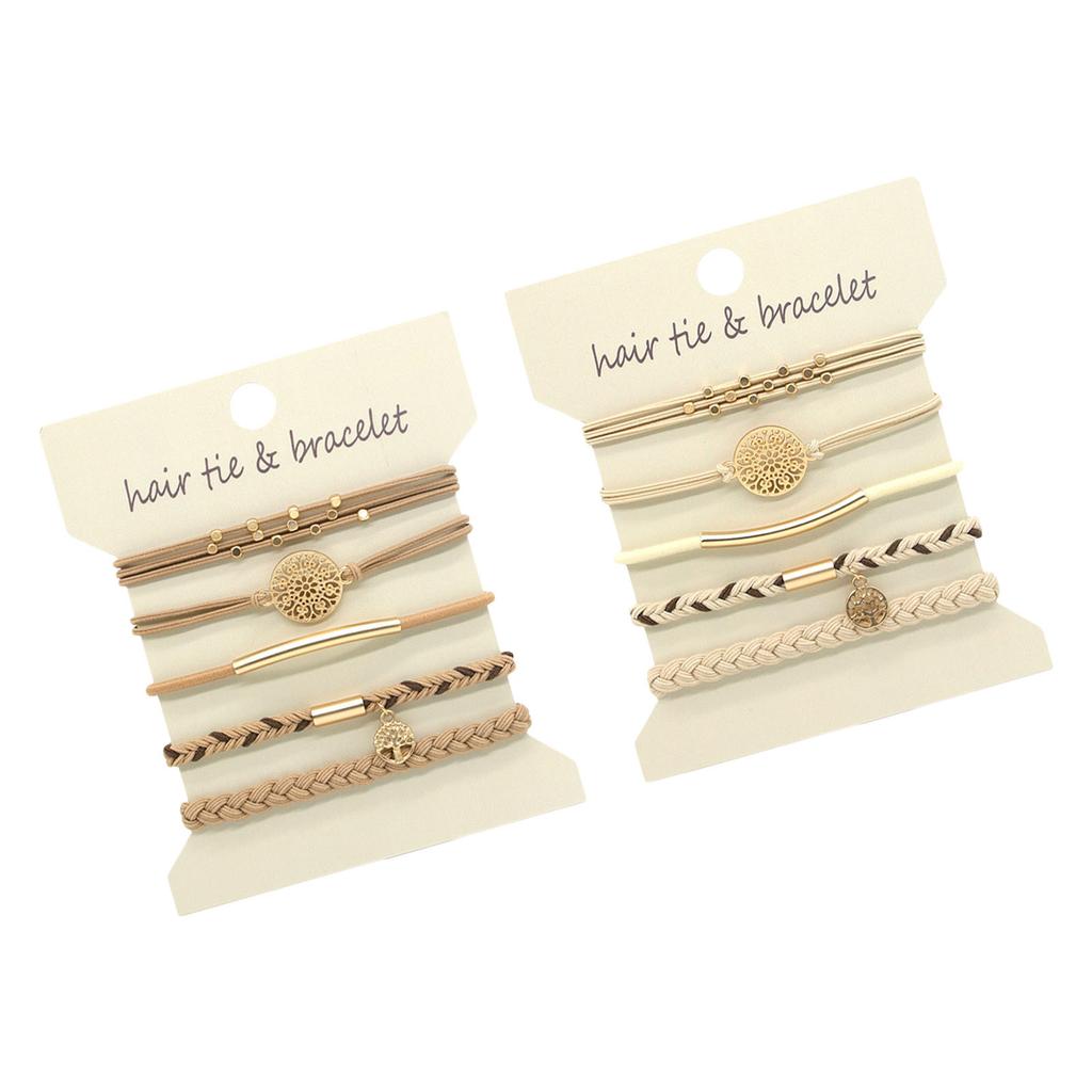 Pack Of 10 Elastic Hair Scrunchie Bracelets For Women And Girls Hair Rope Ponytail Holder For Curly Heavy Long Hair