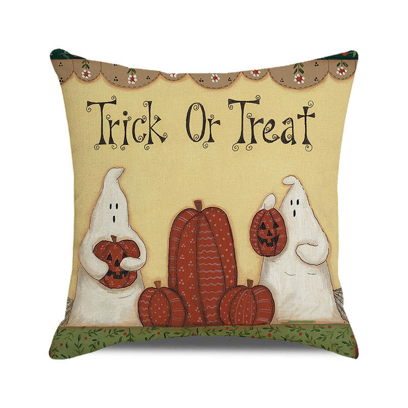 Halloween Horror Pumpkin Print Pattern Cushion Cover Home Living Room Sofa Decoration Throw Pillow Cover 45x45cm