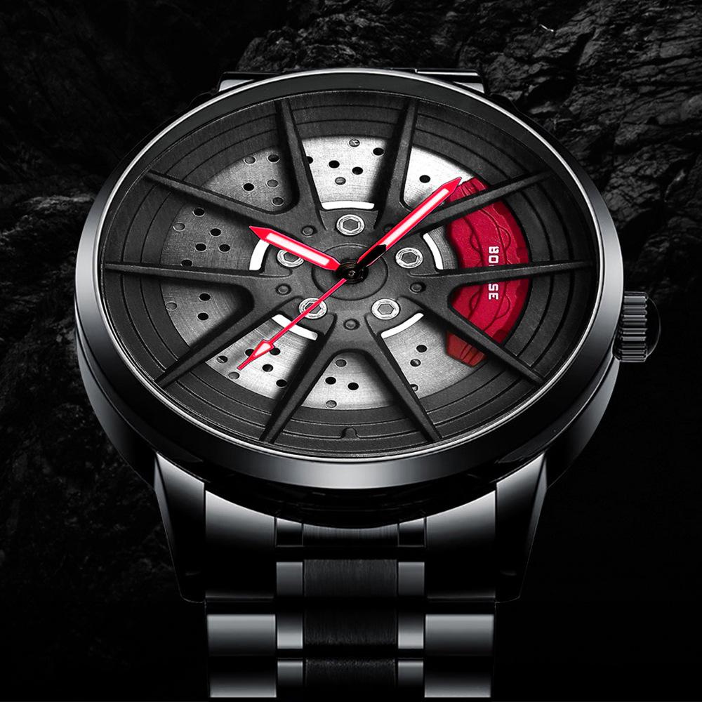 Повседневные мужские часы, деловые часы, контурные часы, спортивные часы, кварцевые часы, часы с полым механизмом, часы из нержавеющей стали