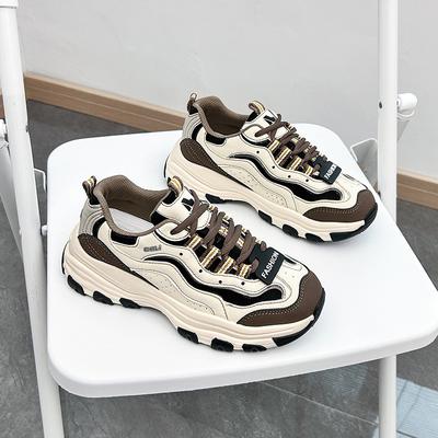 Ins корейская версия кроссовок Forrest Gump для женщин весна 2025 года новые кроссовки на толстой подошве для занятий спортом и бега повседневные кроссовки для студентов CQ2668