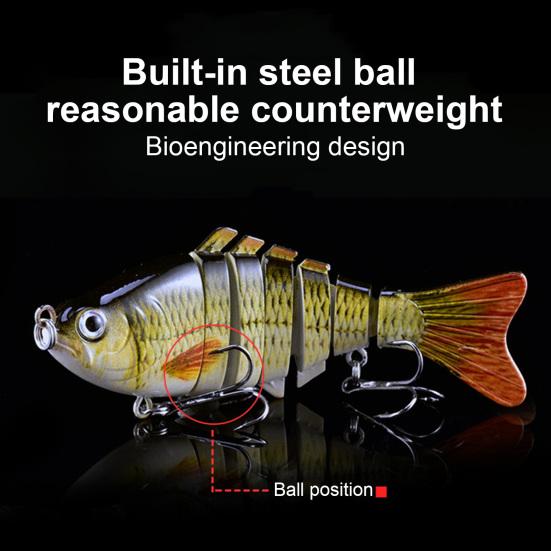 1/2/3/5Pcs 10CM/15.5G Multi-Jointed Fishing Lure with Hooks Realistic 7-Section Swimbait Plastic Artificial Bait Freshwater Saltwater Accessories