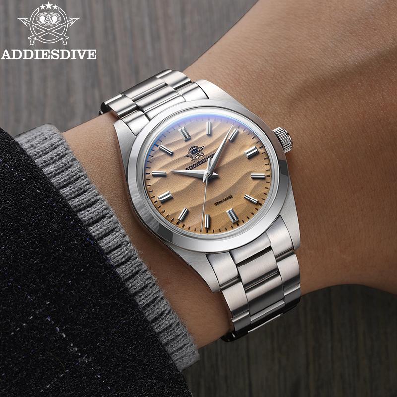 ADDIESDIVE Watch Women's Wristwatch Brand High Quality Luxury Quartz Watch Domed Glass 100m Waterproof Stainless Steel Watches