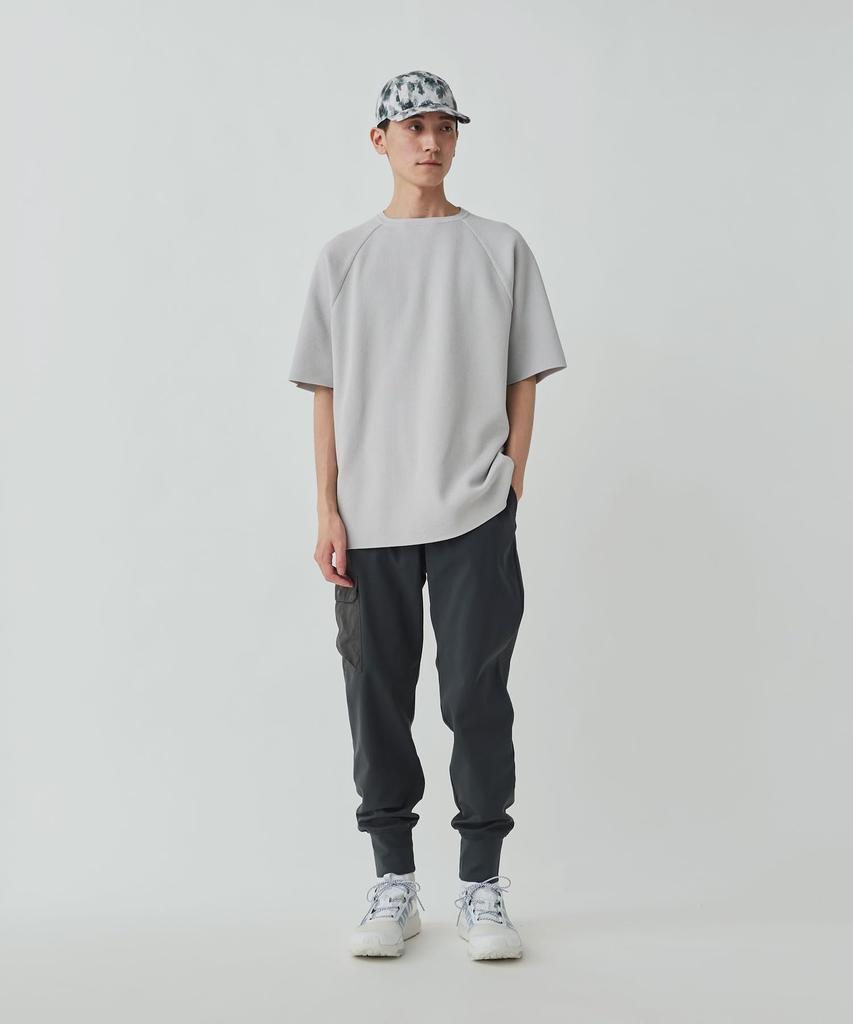 Snow Peak Knit Raglan Pullover Short Sleeve Light Size and Co/Pe (KN-25SU003), T-Shirt, Gray, S, Men's Women's