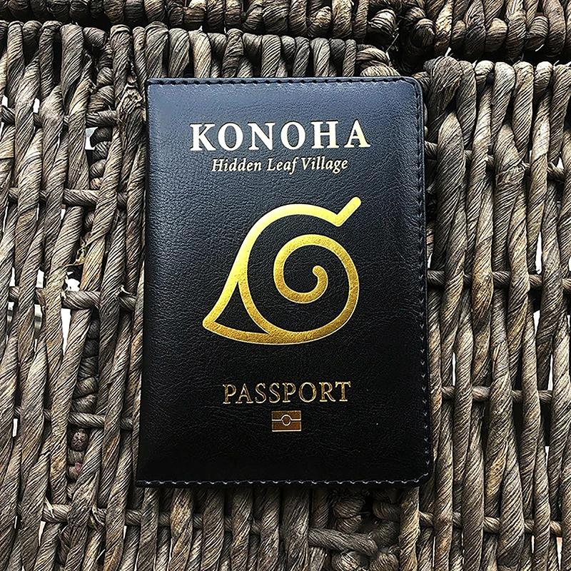 Japanese Manga Patterned Leather Passport Book Passport Cover Leather Credit Id Card Holder Wallet Passport Covers Case