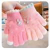 Cute Cartoon Children Full Fingers Gloves Thickened Windproof Gloves New Kids Knitted Gloves