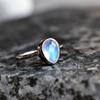 Moonstone Hammered Dainty Ring , Rainbow Moonstone Crystal Ring , Bohemian Handmade Jewelry Gift , Mothers Ring , Birthday Gifts for Her