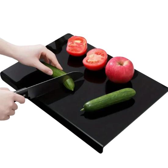 Акриловая разделочная доска с бортиком 16x12 дюймов, нескользящая, прозрачная, кухонная, разделочная доска для защиты столешницы, первостепенные предметы первой необходимости в квартире