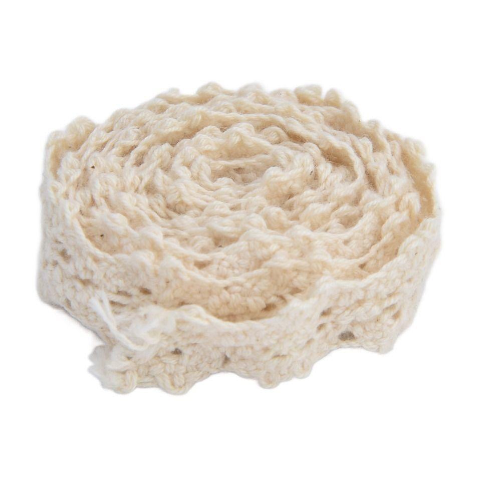 1PCS 15 Yards Length Cotton Lace Trim Wavy Edge Eyelet Lace Retro Style Lace Ribbon Sewing Projects