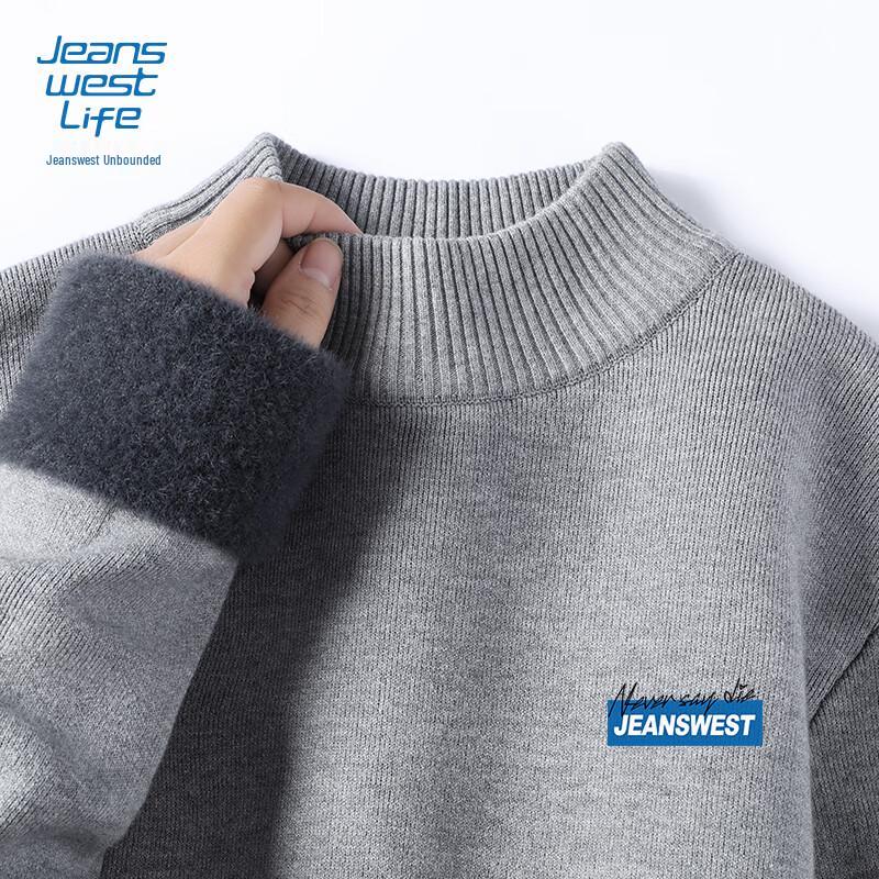 JEANSWEST LIFE Мужской пуловер с полувысоким воротником на флисовой подкладке