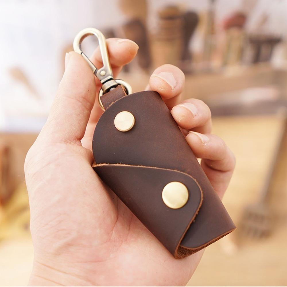 Luxury Mini Key Bag Genuine Leather Pocket Keychain Case Creative Men Car Key Pouch Car Accessory