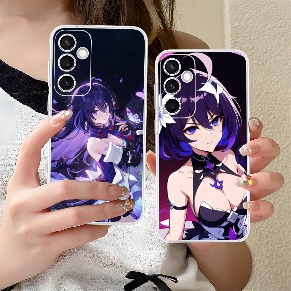 Прозрачный чехол HSR Seele для Samsung Galaxy S25 S24 S23 S22 S21Plus FE Ultra Цветная накладка
