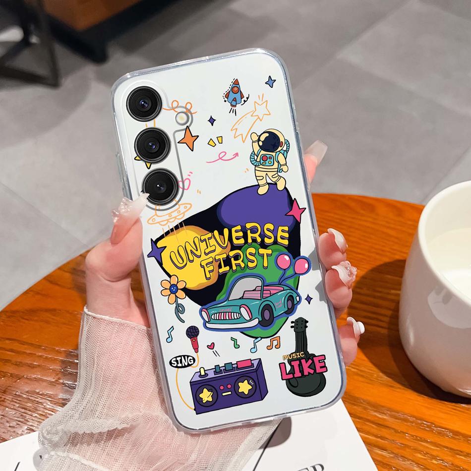 Чехол для Samsung Galaxy S25 FE Plus Ultra Прозрачный с рисунком цветов Задняя крышка для Samsung S 25 Ultra Мягкие противоударные чехлы для телефона