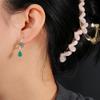 Bolaijewelry Простые легкие роскошные дизайнерские серьги из натурального зеленого агата 925 пробы из серебра Модные женские ювелирные украшения на каждый день в подарок