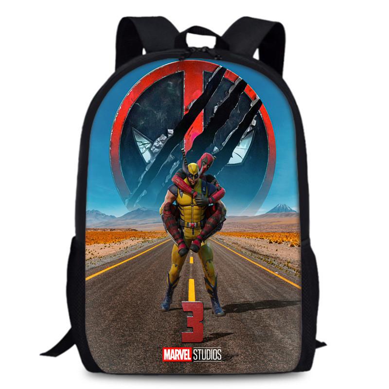 Deadpool Wolverine Backpack 15 Inch Anime Cartoon Schoolbag Lightweight