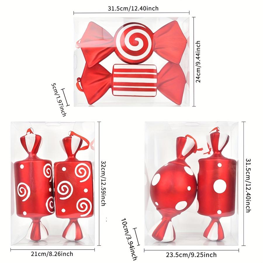 Christmas Decoration 30cm Red Candy Props Christmas Tree Ornaments, Set of 2