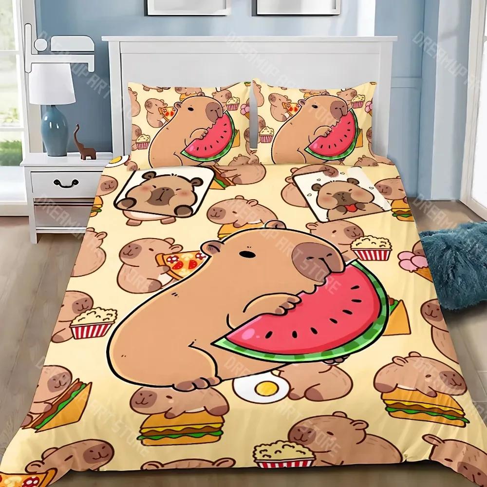 Classic Soft 3D Print Cute Capybara Adult Boy Girl Bedroom Decoration Children Gift Large Single Double Quilt