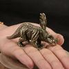 Brass Jurassic Dinosaur Styracosaurus Statue Office Desktop Ornaments Tea Pets Crafts Animal Figurines Miniatures Toy Gifts
