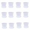 12 Pieces Yen In 3 Clear Plastic Plant Pots with Bottom Plates (365 Each) (Available Sizes) (Medium)