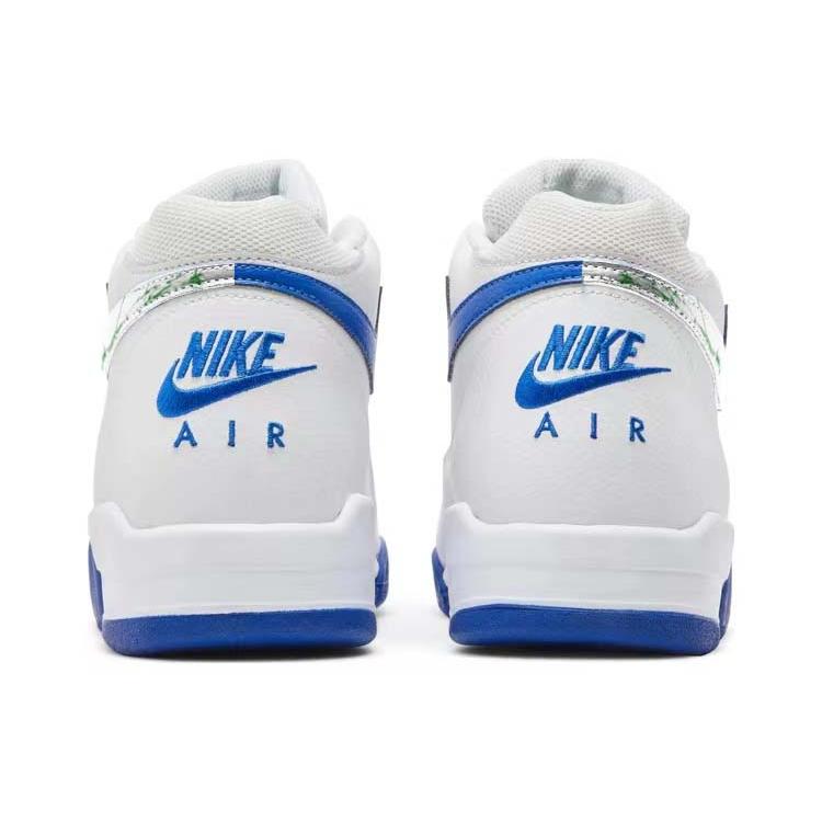 Nike Flight Legacy Модные Износостойкие Износостойкие Средние Винтажные Баскетбольные Кроссовки Мужские Бело-Синие BQ4212-103(Команда181-)