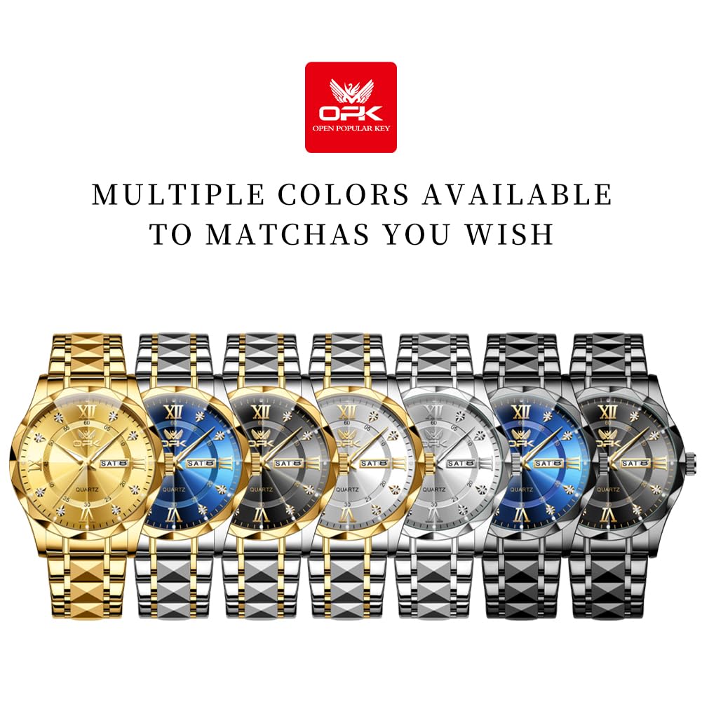 OPK кварцевые простые популярные часы стильные модные водонепроницаемые классические наручные часы из нержавеющей стали с датой светящиеся школьные студенческие часы синие