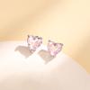Розовые бриллиантовые серьги-гвоздики Love Screw Button Earbone Nail Light Luxury Temperamenta Beautiful Girl Sweet Cool Pink Heart Zircon Screw Earrings