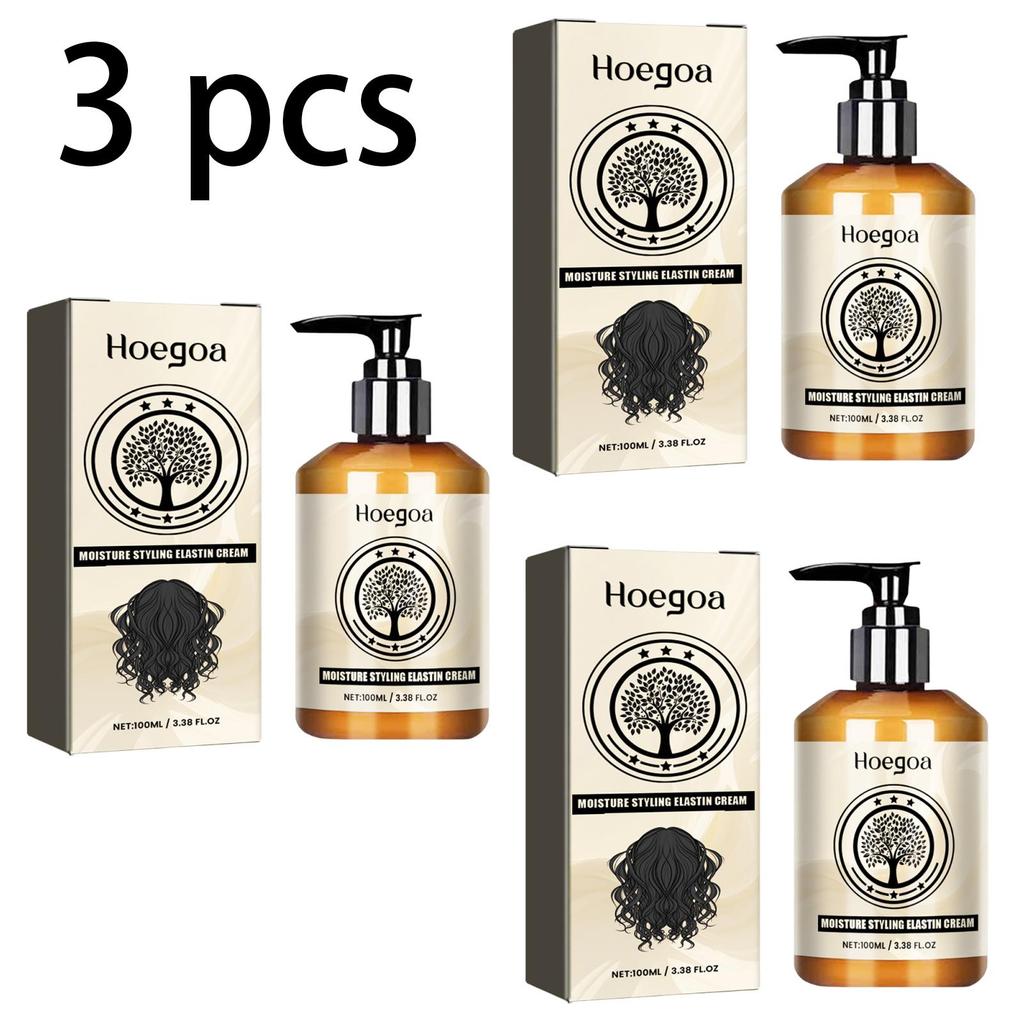 Hoegoa Увлажняющий эластичный крем для кудрей Morocco - Создает мягкие, объемные и эластичные кудри, формирование кудрей и увлажнение, 100 мл