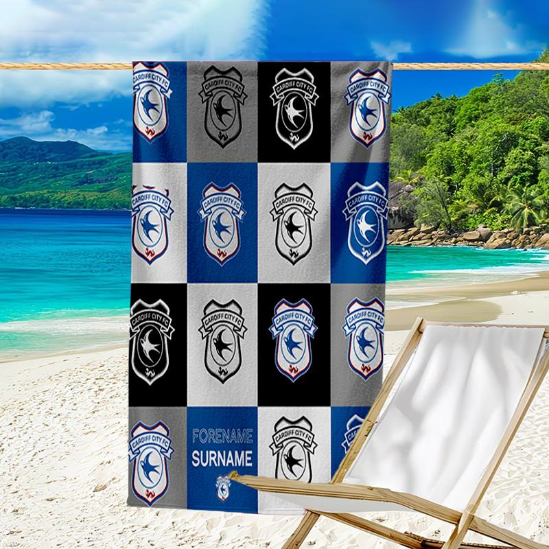 Card-iff Fc Crest Printed Beach Towel, Super Soft Microfiber, Perfect Gift Birthday, for Pool, Beach, Travel, for family and friends