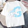 Sanrio Киннаморолл Детская футболка с коротким рукавом Мультяшная буква A-Z Принт Хлопковые футболки Мальчики Девочки Летний Повседневный Топ Детская одежда