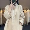 Mid-Lentgh Sweater Coat Women Autumn Winter Knitted Cardigan Korean Lazy Style Loose Female Knitting Sweaters