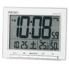 Clock Alarm Clock Radio Digital Calendar Temperature Humidity Display Large Screen Silver Metallic SQ786S SEIKO