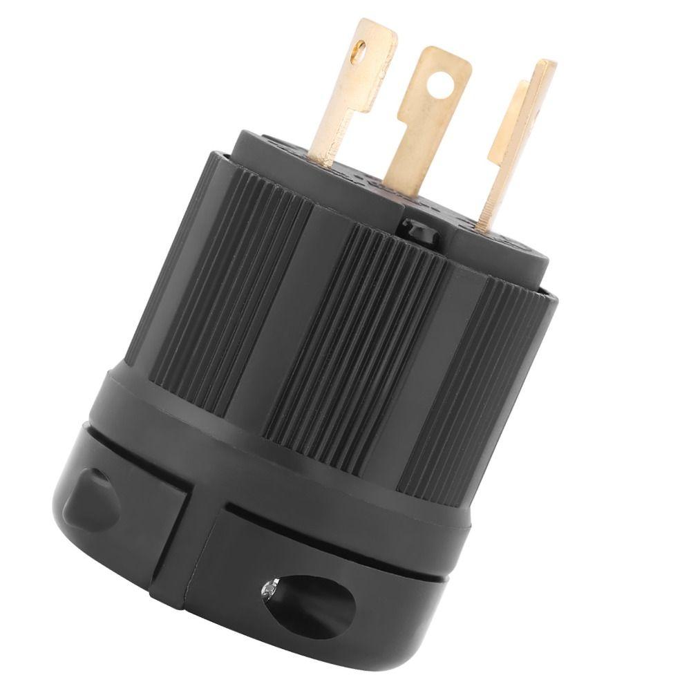 Plug Adapter L5-30P Twist Lock Electrical Plug 3 Pole Black Plug Connector AC 125V 30A Plug Industrial Application