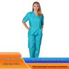 Комплект женской медицинской формы европейского и американского стиля однотонного цвета с V-образным вырезом - Защитный костюм-двойка с карманами