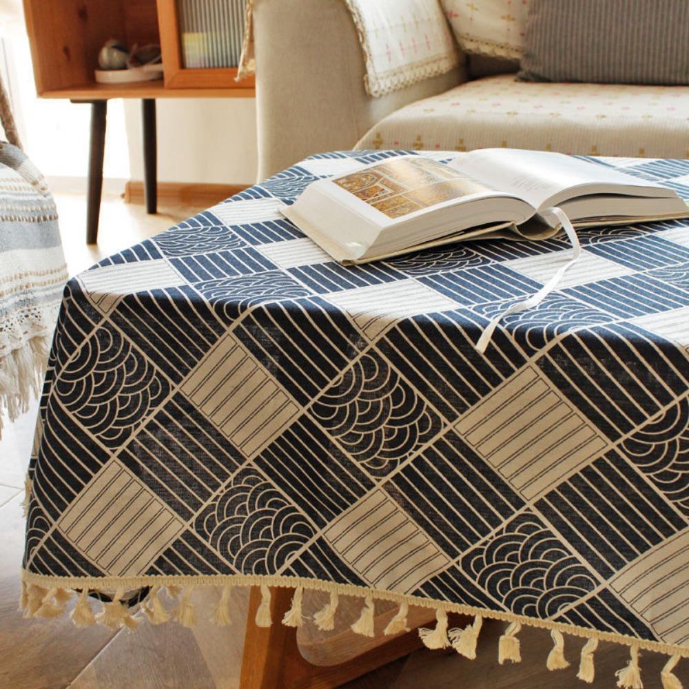 Богемная скатерть в скандинавском стиле с кисточками, практичная этническая скатерть, гостиная