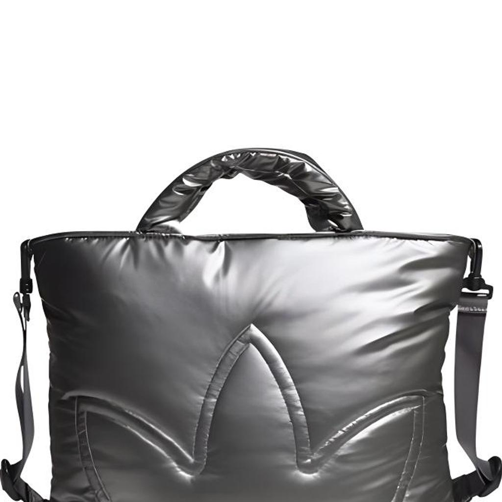 Adidas Originals Trefoil Polyurethane Shoulder Bag, Crossbody Bag, Handbag Regular Unisex Silver Gray JW1714