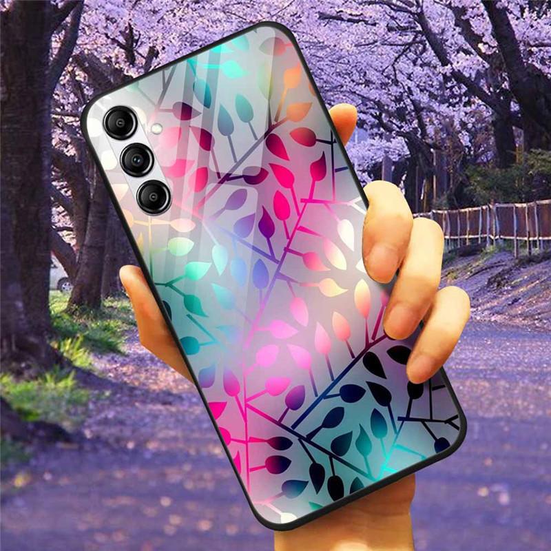 Tempered Glass Phone Case For Samsung A34 A14 A54 5G Cover For Galaxy A13 A137F A24 M54 A8 Plus Hard Back Bumper A 54 GalaxyA34