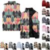 Ladies' Casual And Fashionable Sleeveless Vest Floral Pattern Printed Cotton Jacket