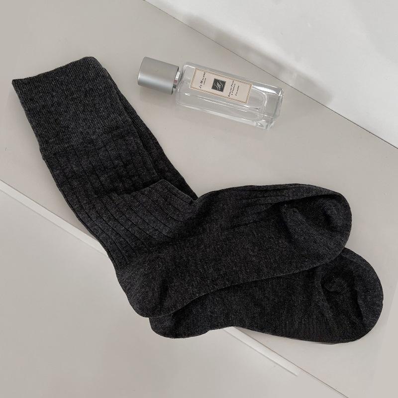 Летние тонкие носки из гребенного хлопка однотонные универсальные, простые и дышащие, белые носки до середины икры в балетном стиле для женщин
