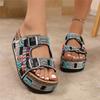 Cork Sandals Summer Women's Large Size Outer Wear Thick-soled Slippers