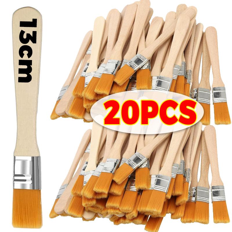 100/10pcs Wooden Handle Nylon Bristle Paint Brush for Oil Painting Watercolor Drawing Dusting Cleaning Brushes Tools Supplies