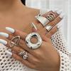 Fashion Irregular Circle Metal Ring Ins Personality Senior Sense Zinc Alloy Snake Hand Ring Ring Daily Commuting Glossy Light Luxury Women's Ring
