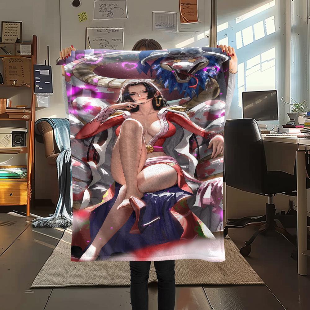 1PC Boa Hancock Patterned Flannel Blanket Suitable For All Seasons For Home Decor Warmth And Comfort Gifts Holiday Present